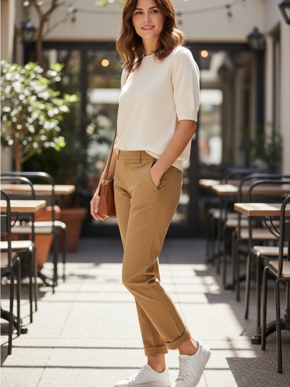 NWT Wildfang High Rise Slim Chino Pants Khaki SZ 22W